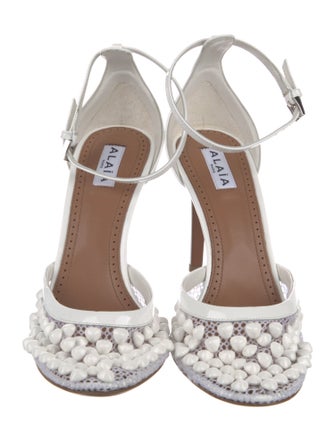 Alaïa Leather Crystal Embellishments D'Orsay Pumps