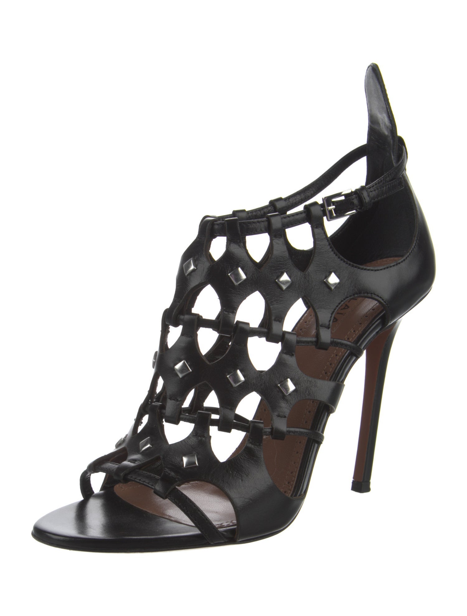 Alaïa Leather Studded Accents Sandals