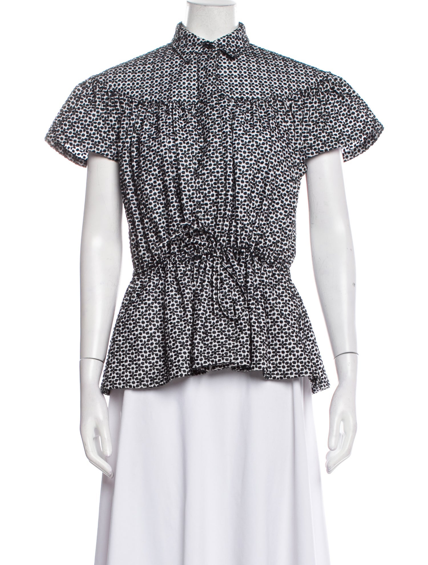 Alaïa Printed Mock Neck Blouse