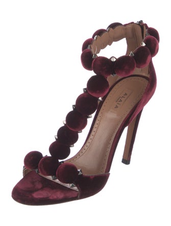 Alaïa Velvet Studded Accents Sandals