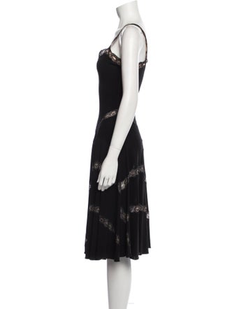 Alaïa V-Neck Midi Length Dress