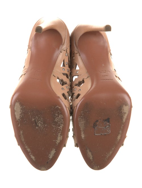 Alaïa Leather Cutout Accent Lace-Up Boots