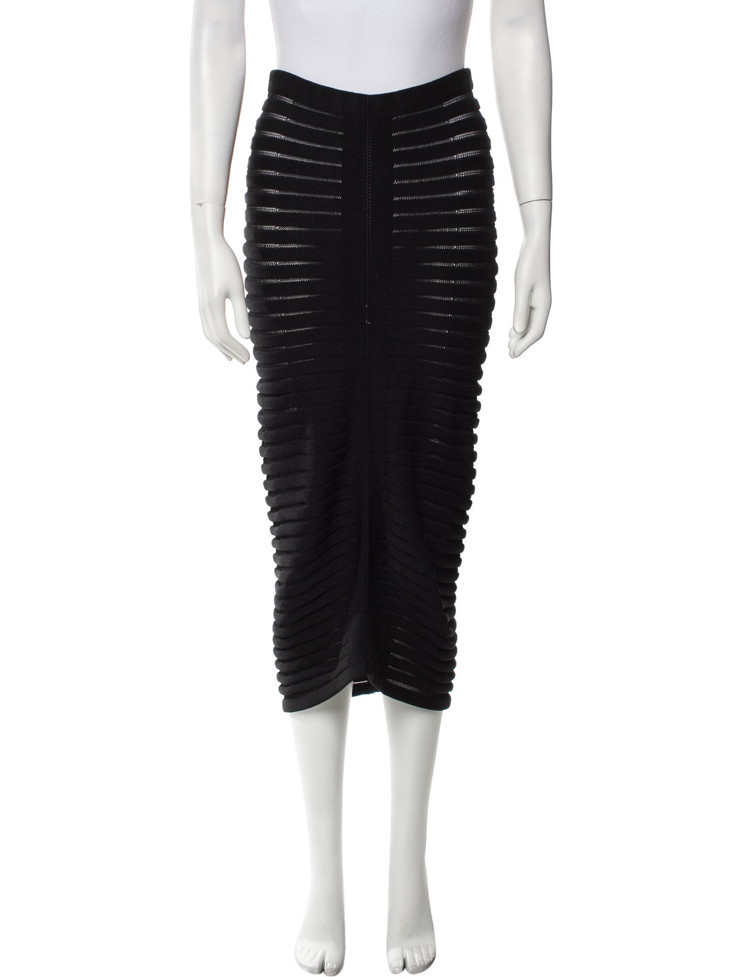 Alaïa Striped Midi Length Skirt w/ Tags