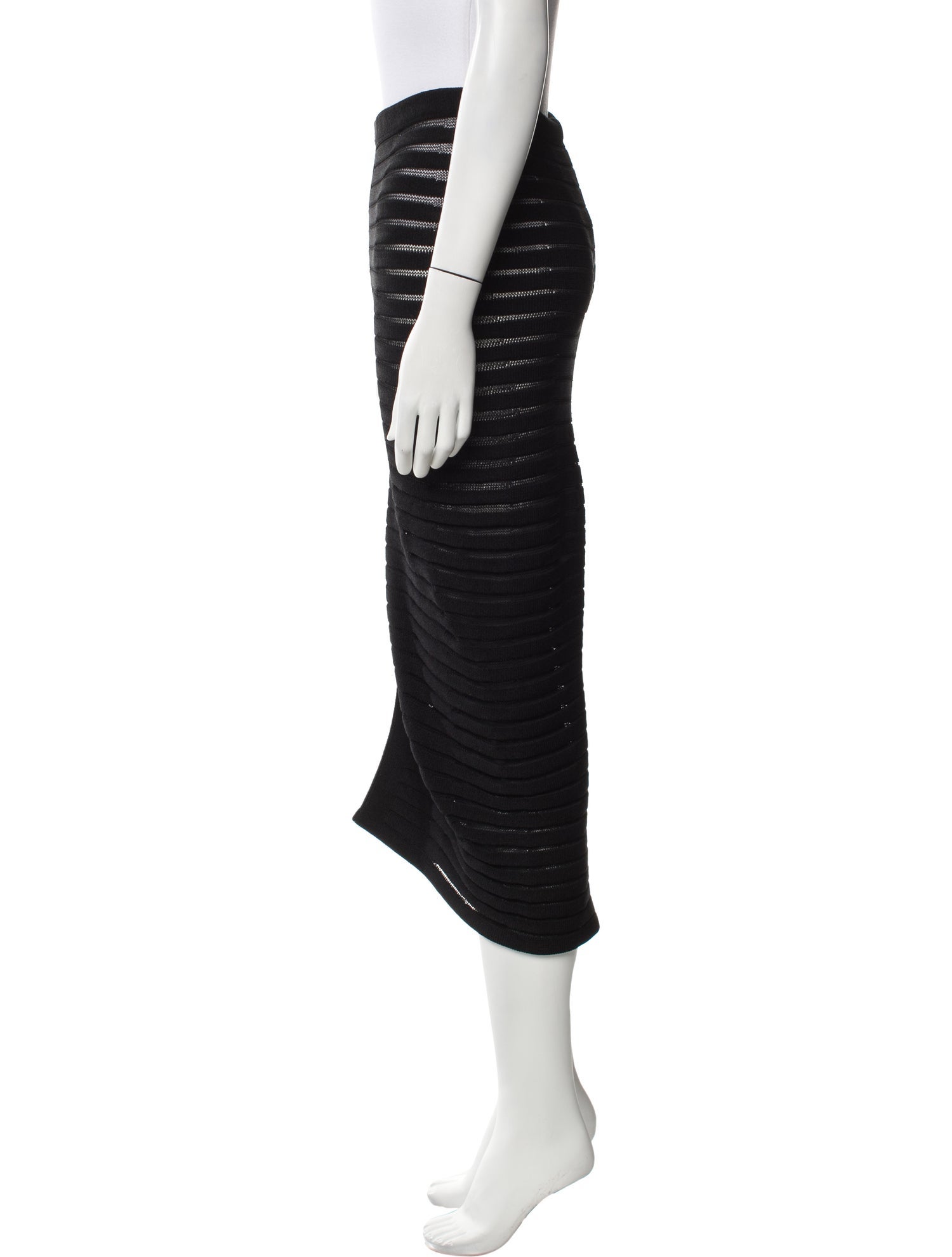 Alaïa Striped Midi Length Skirt w/ Tags