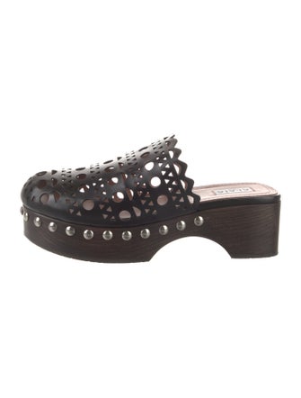 Alaïa Leather Studded Accents Mules