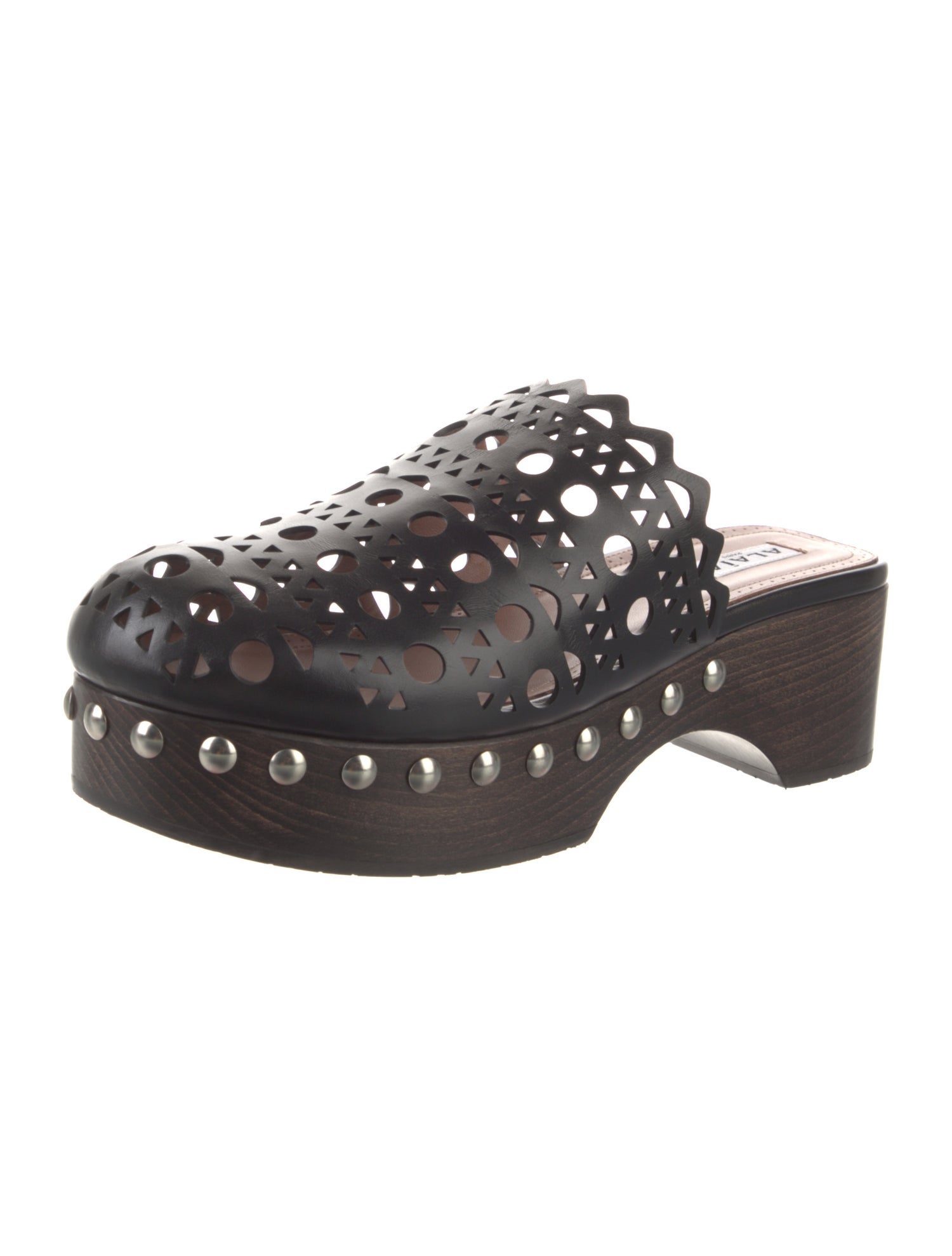 Alaïa Leather Studded Accents Mules