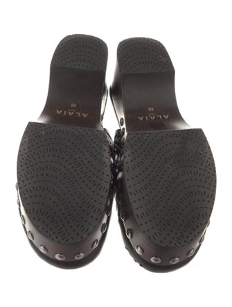 Alaïa Leather Studded Accents Mules