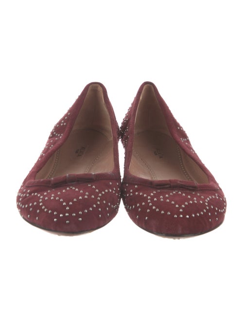 Alaïa Suede Studded Accents Ballet Flats