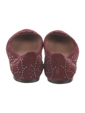 Alaïa Suede Studded Accents Ballet Flats