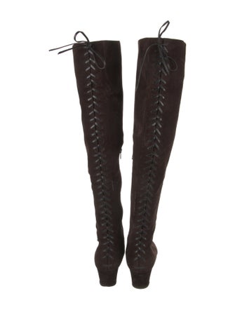 Alaïa Suede Bow Accents Boots