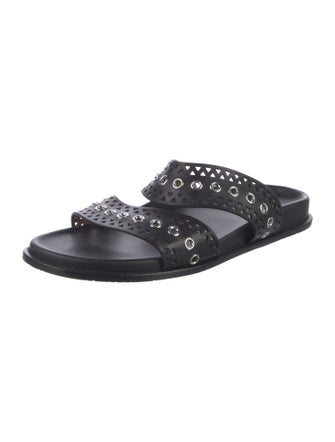 Alaïa Leather Lasercut Accents Slides