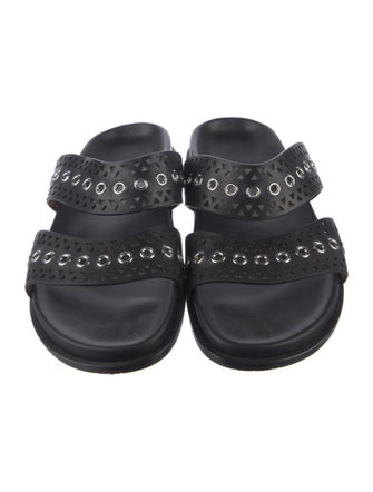 Alaïa Leather Lasercut Accents Slides