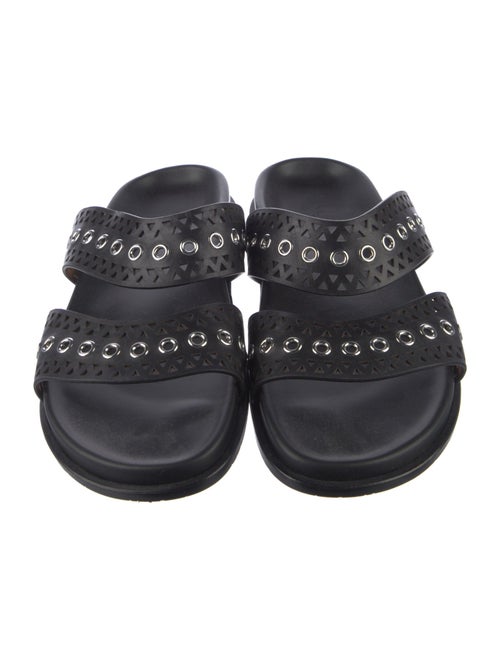 Alaïa Leather Lasercut Accents Slides