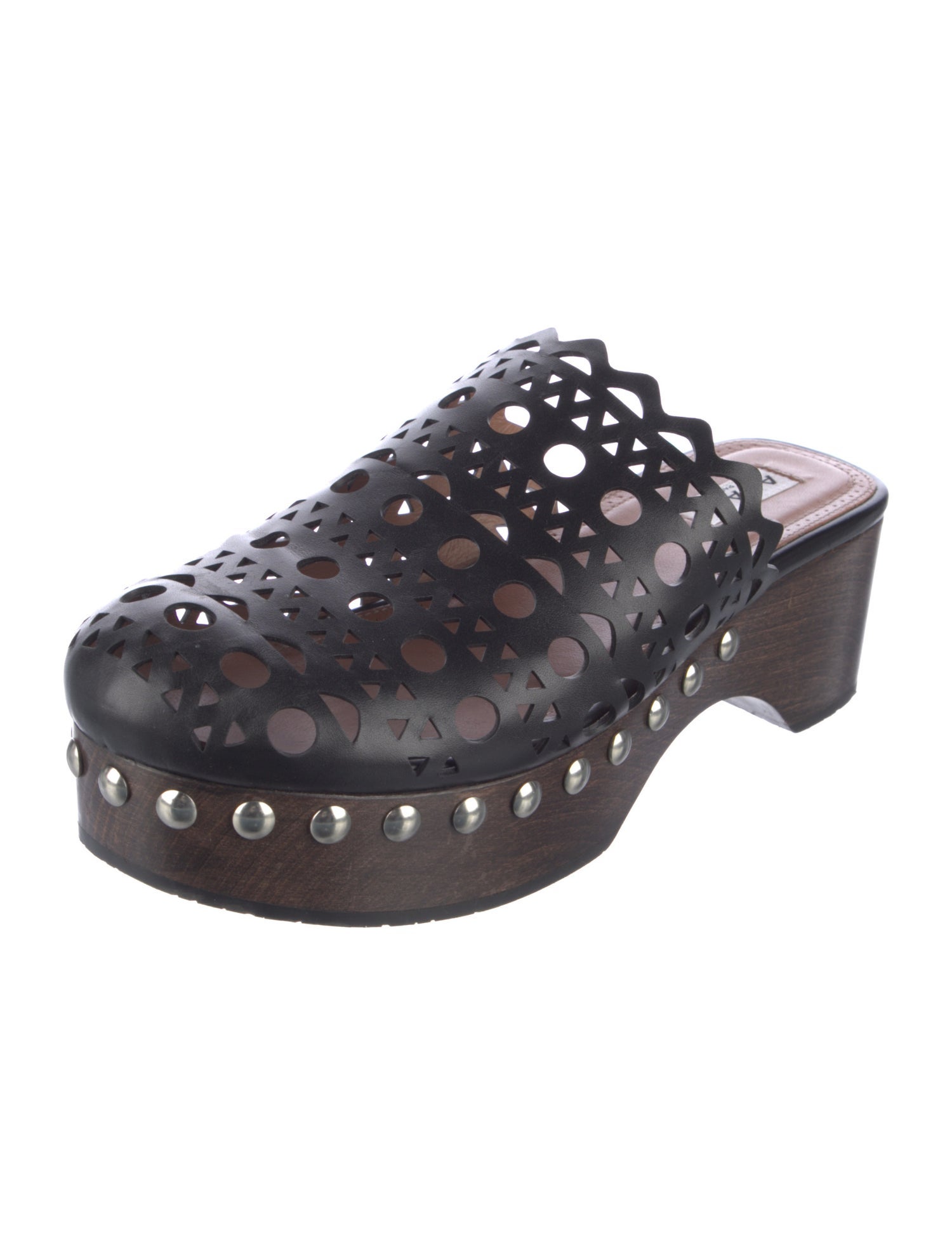 Alaïa Leather Lasercut Accents Mules