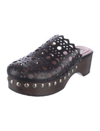 Alaïa Leather Lasercut Accents Mules