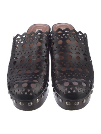 Alaïa Leather Lasercut Accents Mules