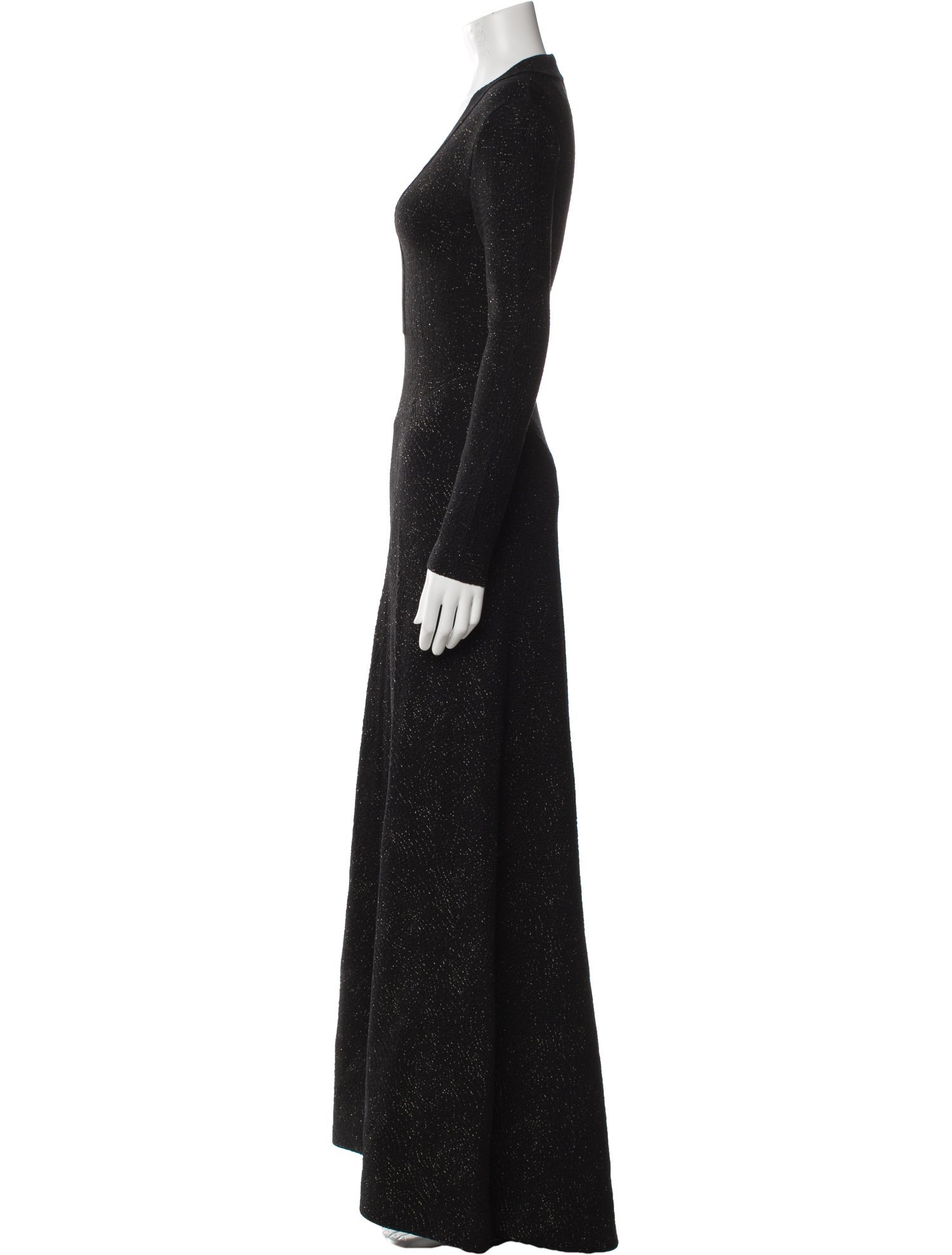 Alaïa V-Neck Long Dress