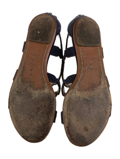 Alaïa Suede Scalloped Accent Gladiator Sandals