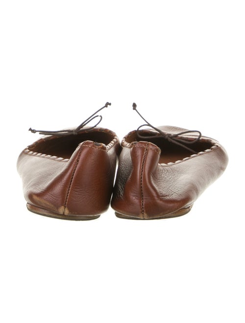 Alaïa Leather Bow Accents Ballet Flats