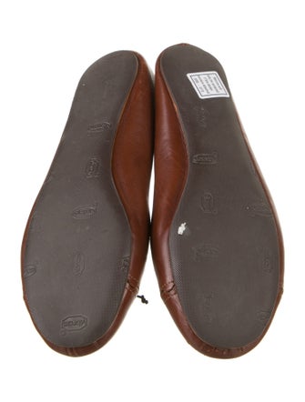 Alaïa Leather Bow Accents Ballet Flats