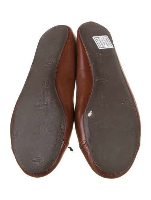 Alaïa Leather Bow Accents Ballet Flats