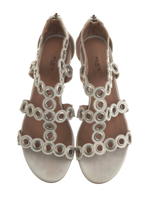 Alaïa Suede Cutout Accent Slides