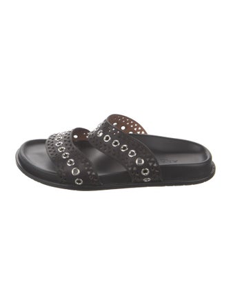 Alaïa Leather Lasercut Accents Slides