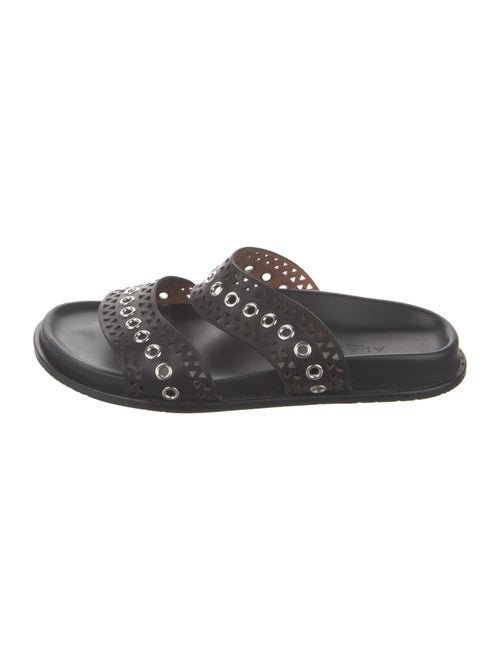 Alaïa Leather Lasercut Accents Slides
