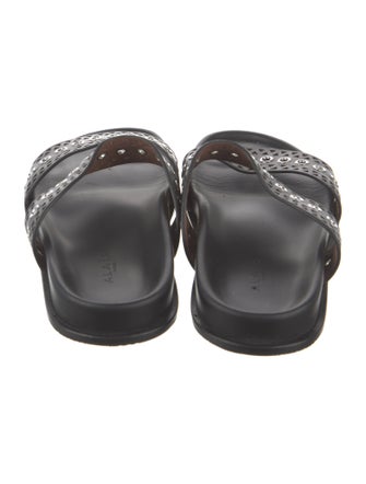 Alaïa Leather Lasercut Accents Slides