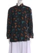 Alaïa Silk Floral Print Button-Up Top