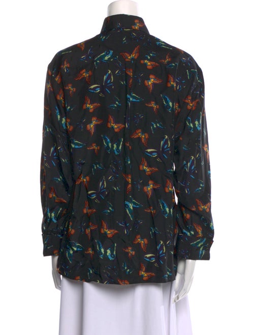 Alaïa Silk Floral Print Button-Up Top