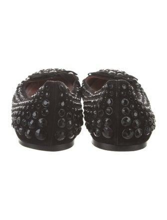 Alaïa Suede Bow Accents Ballet Flats