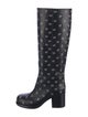 Alaïa Leather Eyelet Trim Rain Boots