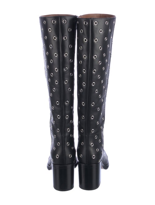 Alaïa Leather Eyelet Trim Rain Boots