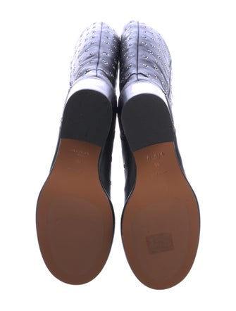 Alaïa Leather Eyelet Trim Rain Boots
