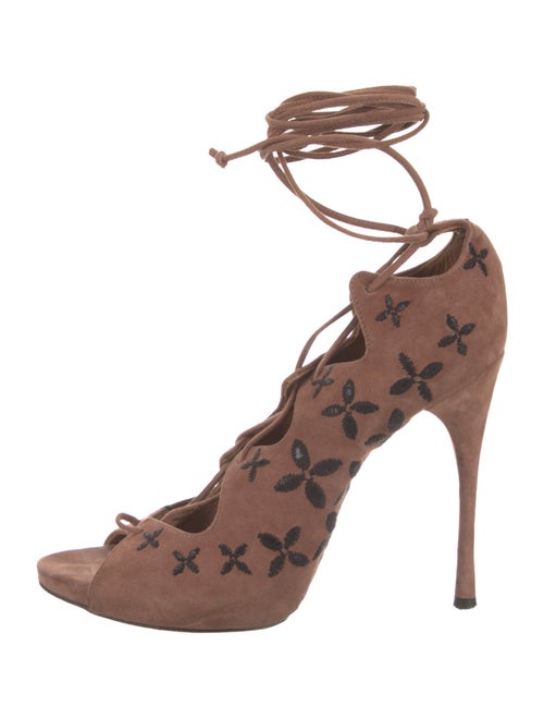 Alaïa Suede Graphic Print Pumps