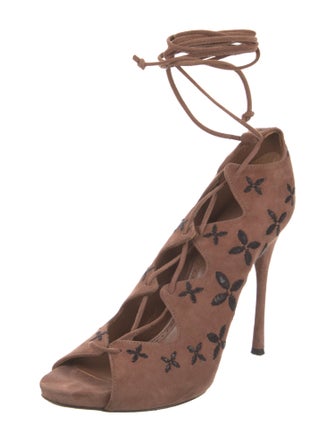Alaïa Suede Graphic Print Pumps