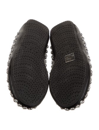 Alaïa Leather Crystal Embellishments Mules