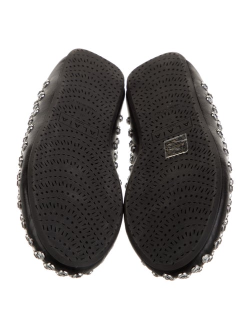 Alaïa Leather Crystal Embellishments Mules