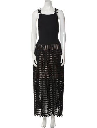 Alaïa Striped Long Dress