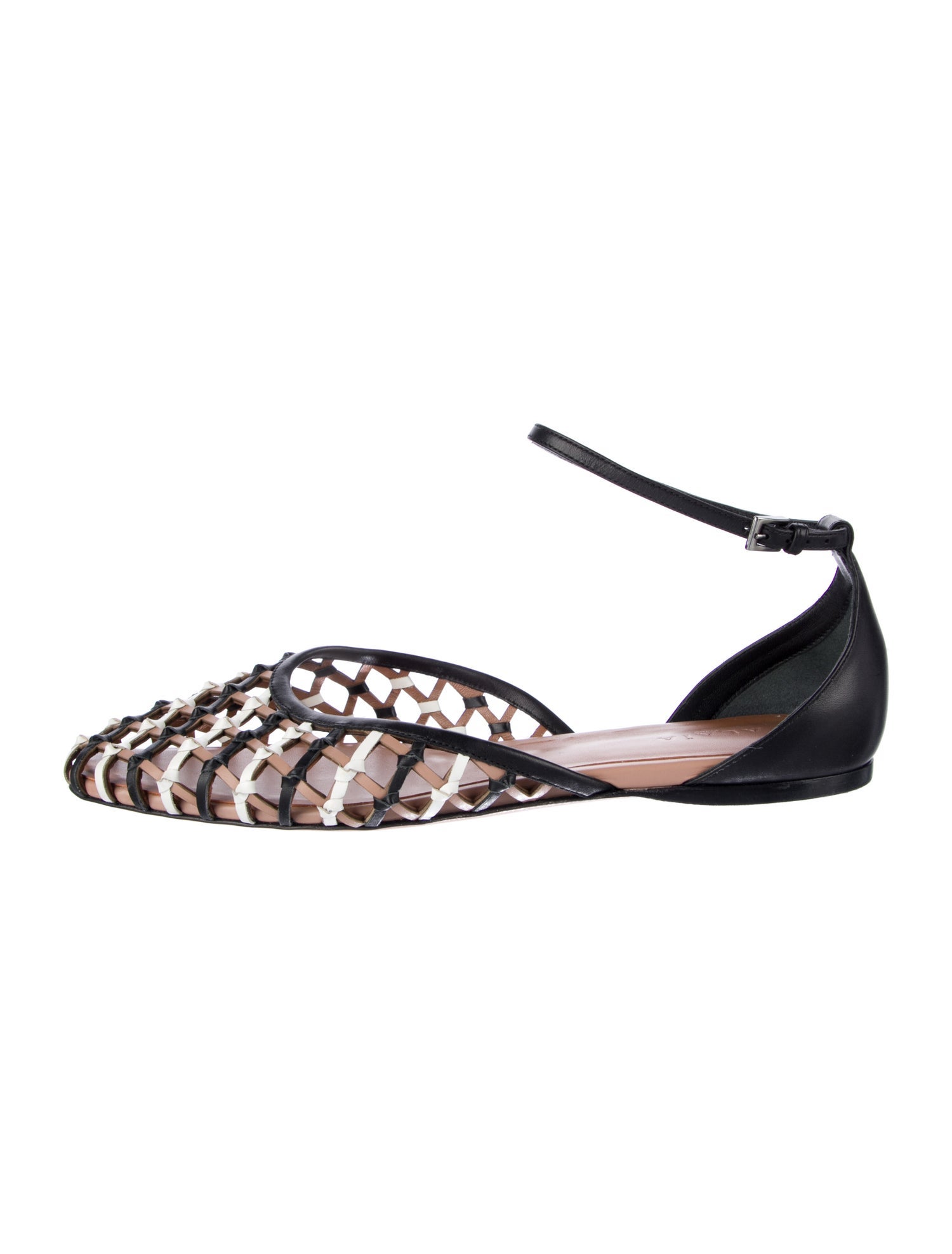 Alaïa Leather Patterned D'Orsay Flats