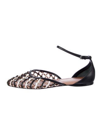 Alaïa Leather Patterned D'Orsay Flats