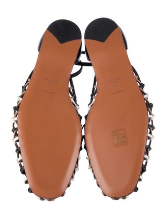 Alaïa Leather Patterned D'Orsay Flats