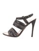 Alaïa Leather Chain-Link Accents Slingback Sandals