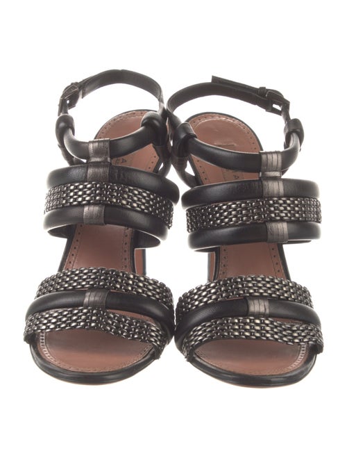 Alaïa Leather Chain-Link Accents Slingback Sandals