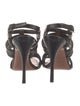 Alaïa Leather Chain-Link Accents Slingback Sandals
