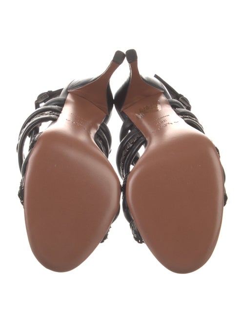 Alaïa Leather Chain-Link Accents Slingback Sandals