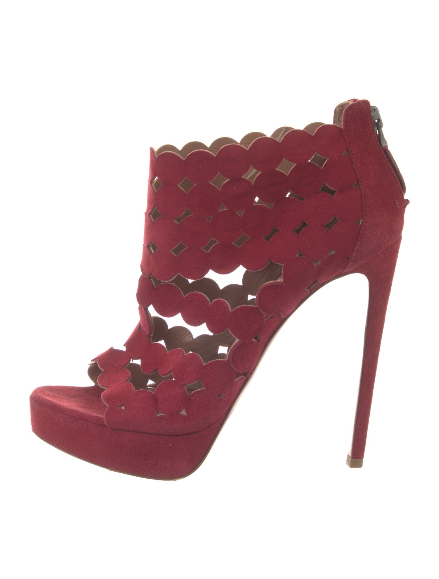 Alaïa Suede Lasercut Accents Sandals