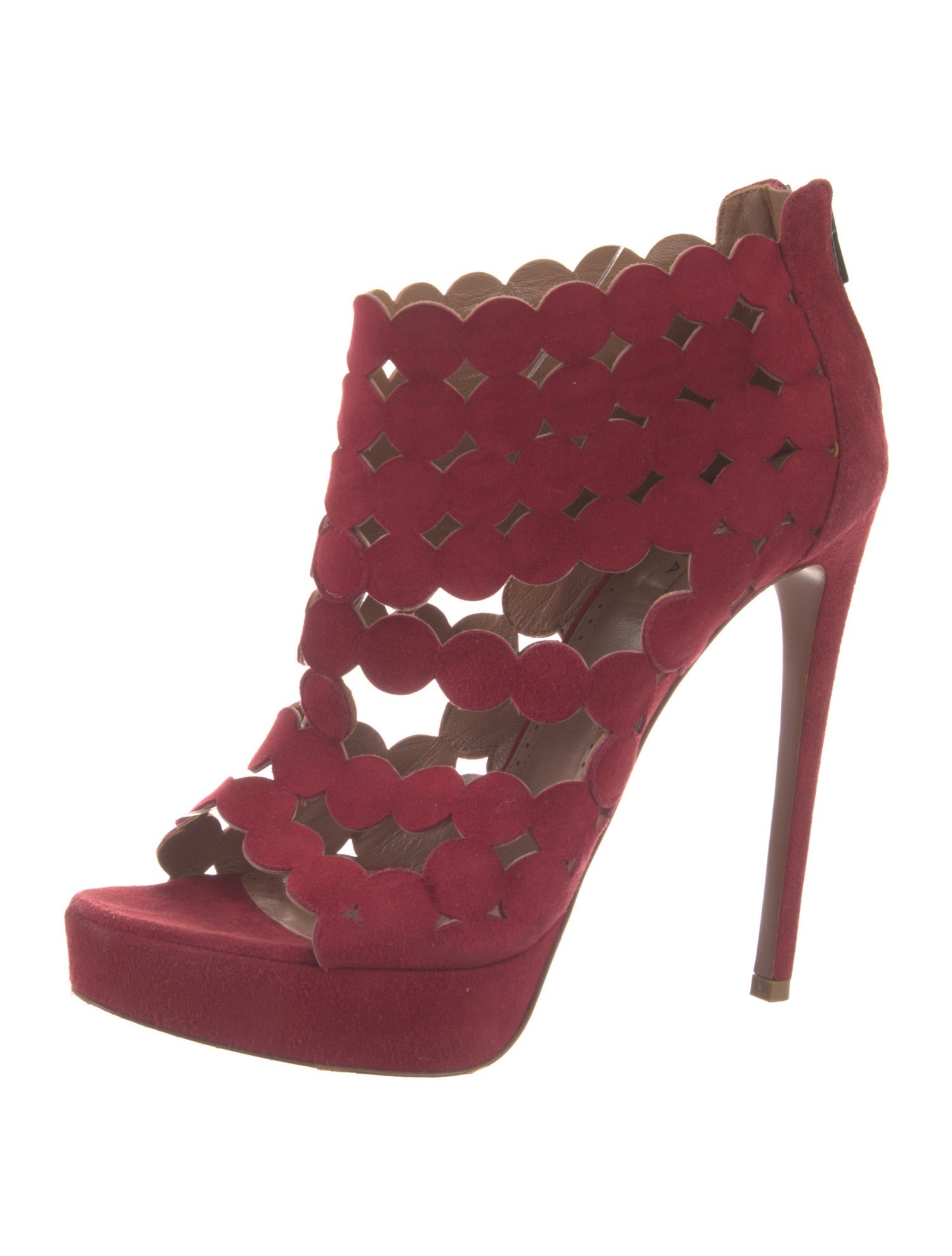 Alaïa Suede Lasercut Accents Sandals