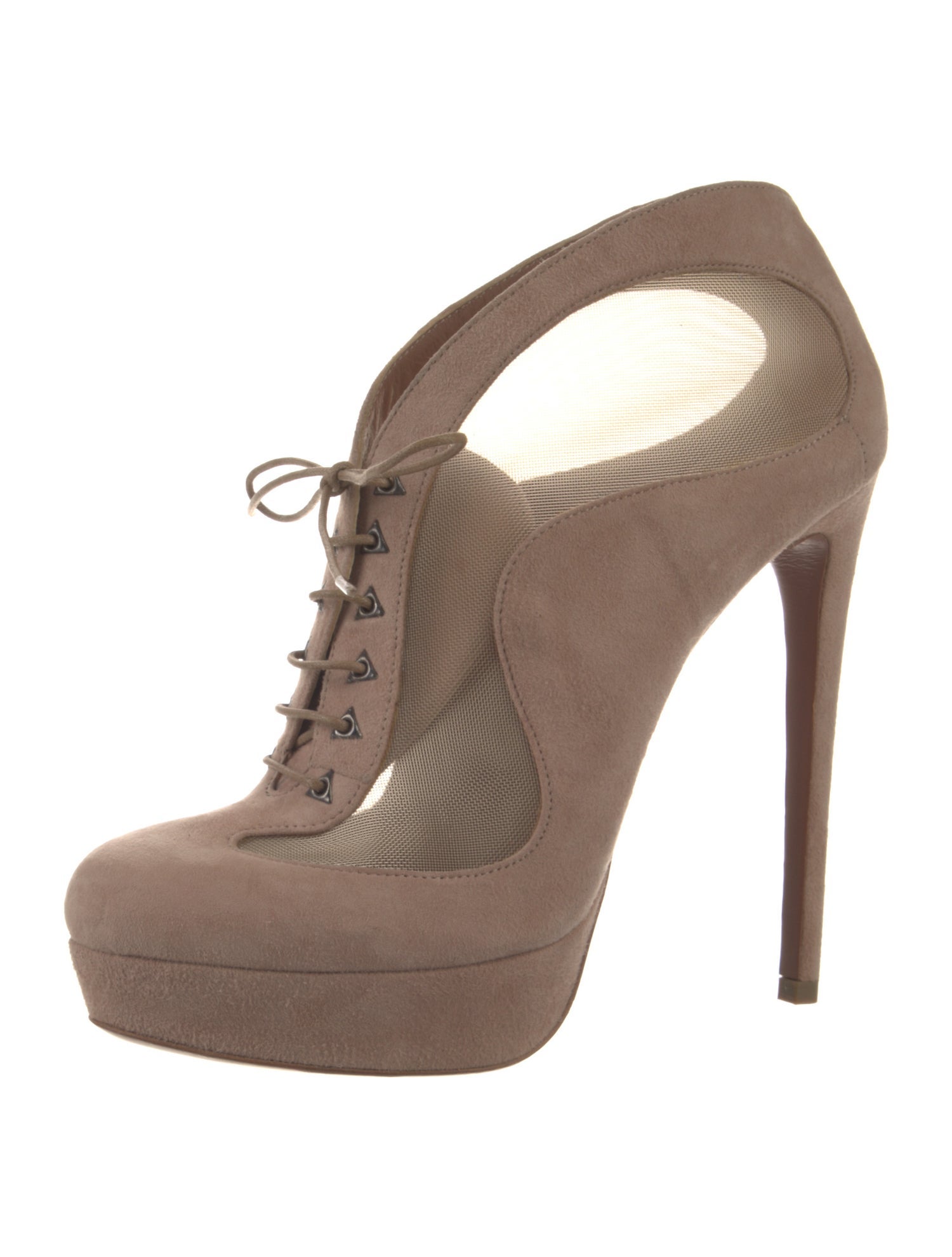 Alaïa Suede Mesh Accents Slingback Pumps